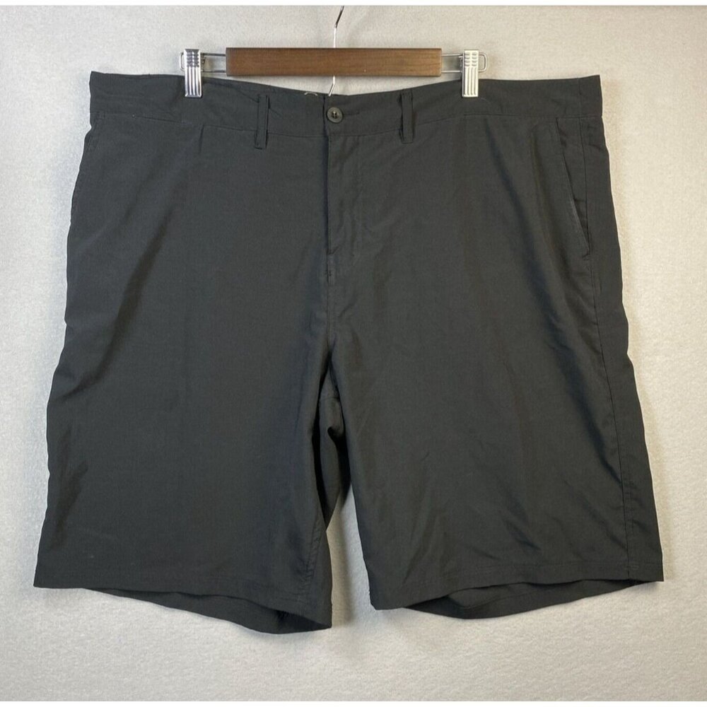 Op Ocean Pacific Chino Shorts Mens 42 Blk 4 Way‎ Stretch Flat Front Slash Pocket